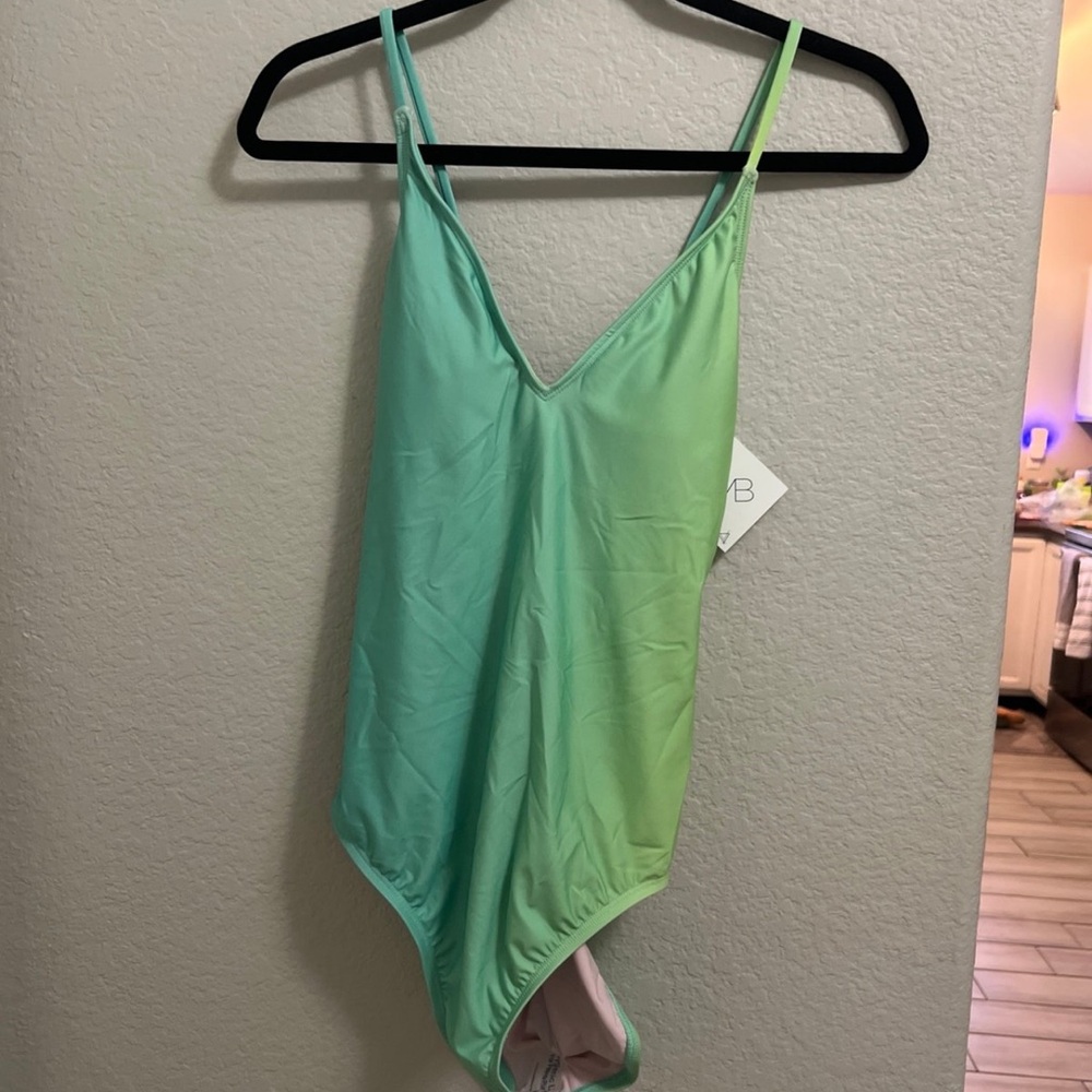 Green Gradient One-Piece Swimsuit